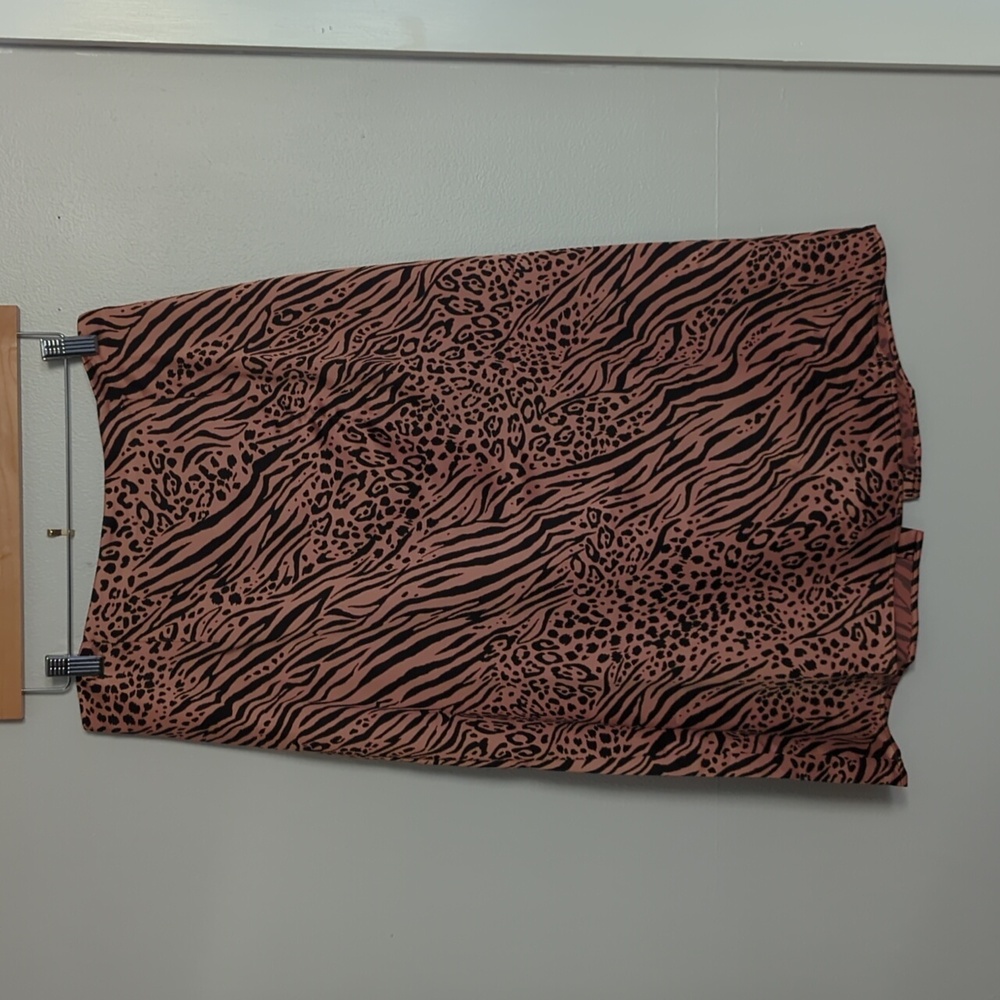 Animal Print Silky Midi Skirt
